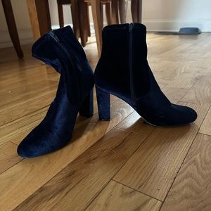 Blue Velvet Booties - Size 9